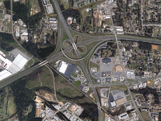 Aerial view of the I-59 corridor, Tuscaloosa, Alabama